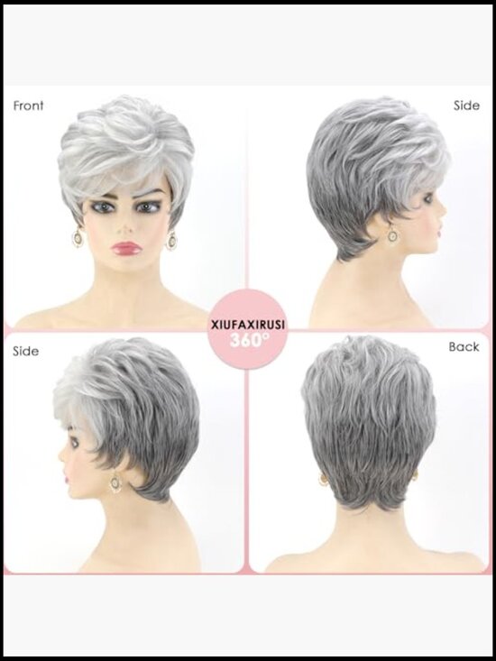Curly Pixie Cut Synthetic Wig Heat Resistant Natural Look Short Layered main image 5